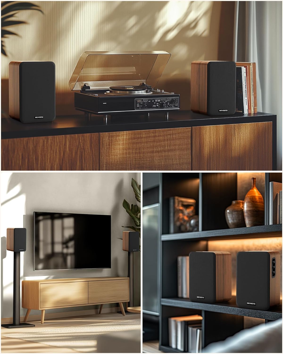 Active Bookshelf Speakers 36W RMS - BT 5.4 Wireless Speaker with 5 Inch Woofer, Silk Dome Tweeter PC Speakers - USB Digital Audio Studio Monitors Bass & Treble Adjust AUX Input for Record Player TV - Image 7