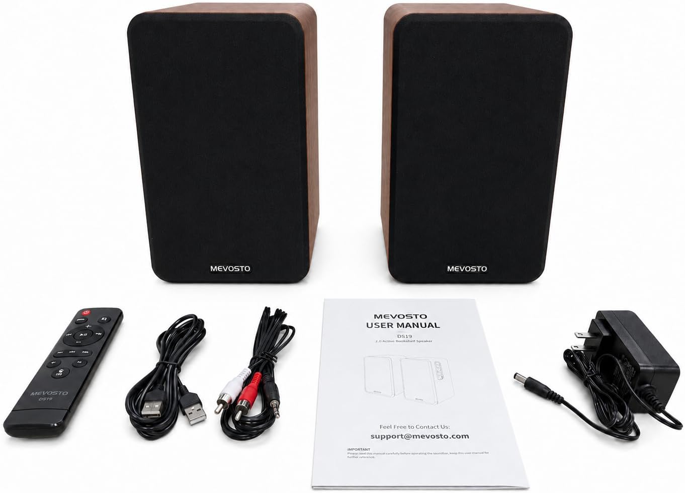 Active Bookshelf Speakers 36W RMS - BT 5.4 Wireless Speaker with 5 Inch Woofer, Silk Dome Tweeter PC Speakers - USB Digital Audio Studio Monitors Bass & Treble Adjust AUX Input for Record Player TV - Image 9